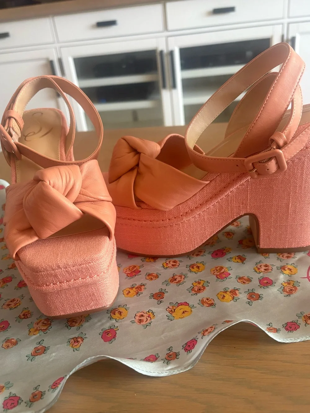 Sam Edelman Coral Knotted Platform Slingback Sandals EXCELLENT CONDITION  7 1/2
